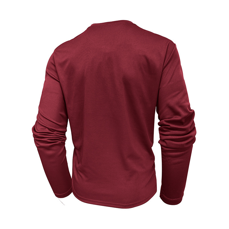 Autumn Men's Henry Shirt Long Sleeve T-shirt 透气凉爽外贸批|undefined