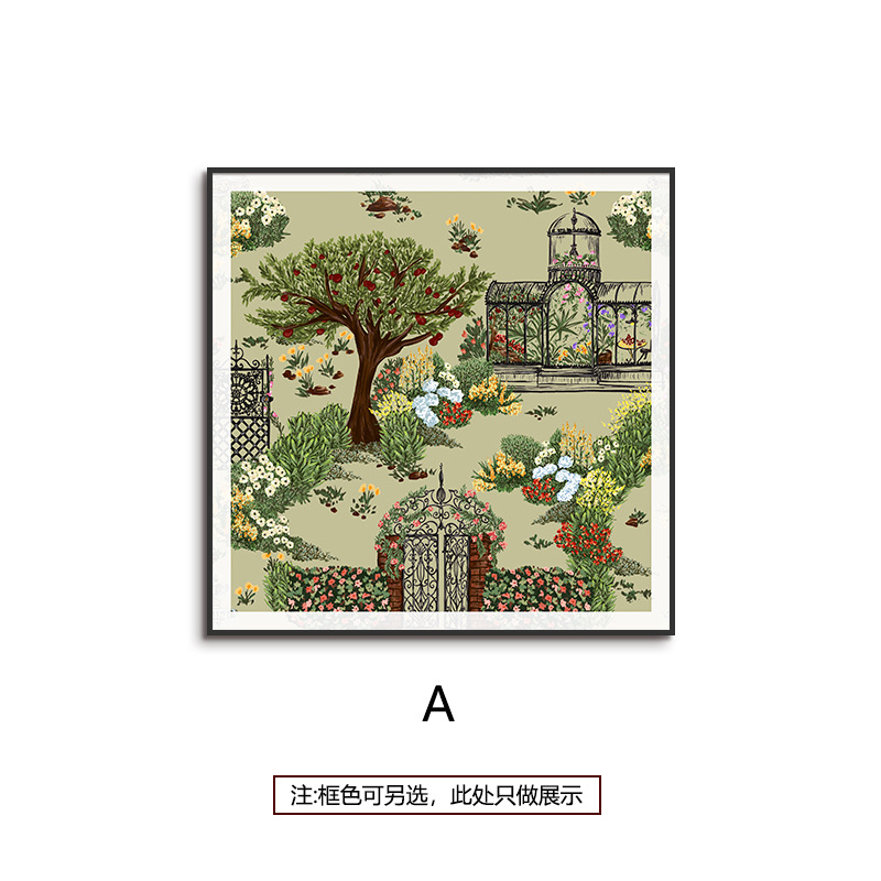 Estilo antiguo sala de estar sofá fondo pared pintura decorativa nicho retro francés pintura de muestra pasillo dormitorio pintura colgante