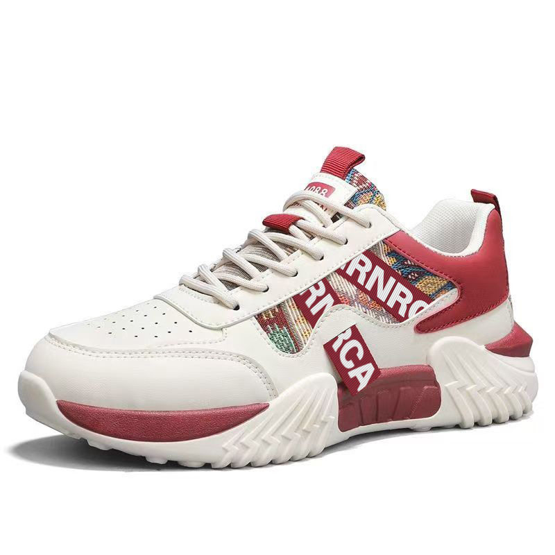 Giày thể thao nam sneaker trắng kiểu mới, giày casual thời trang cho thanh niên, đế dày gót thấp — Màu kaki, Màu xanh dương, màu đỏ chi tiết 5
