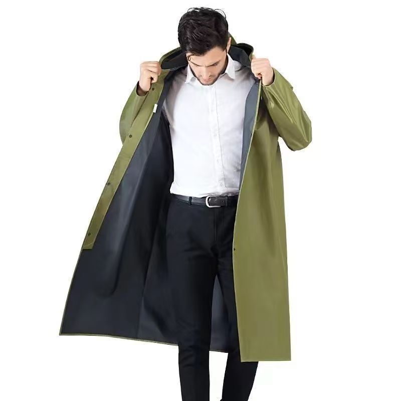 Raincoat Long Full-body Anti-rainstorm Adult Thickened Wear-resistant Outdoor One-piece Waterproof Canvas for Men and Women