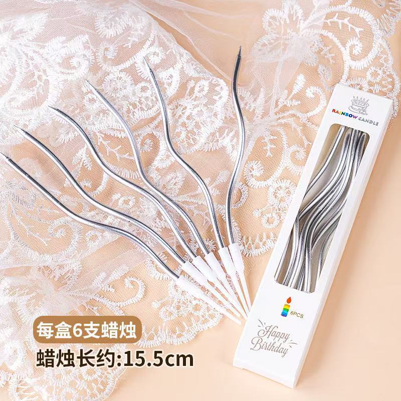 Red roja vela curva roja decoración de pastel Día de San Valentín Año nuevo vela curva espiral pastel de cumpleaños plug-in