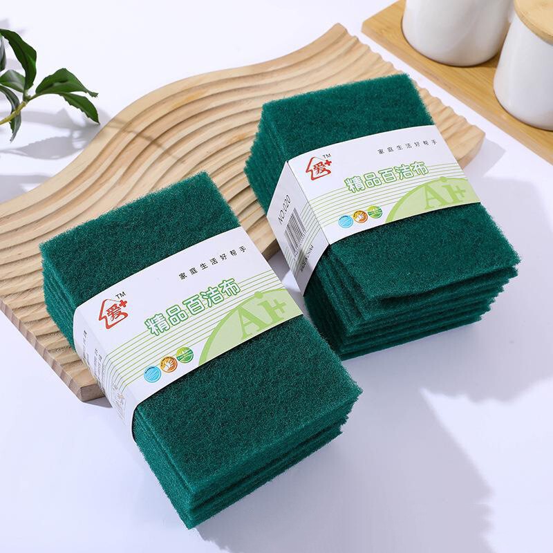 Two two yuan shop daily necessities green 10 pieces of washing king sponge dishwashing towel Yiwu small commodity stall wholesale
