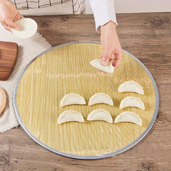 Bamboo Round Dumpling Mat Household Dining Table Mat for Putting Dumplings, Thickened Non-stick Cover Lid Dumpling Tray