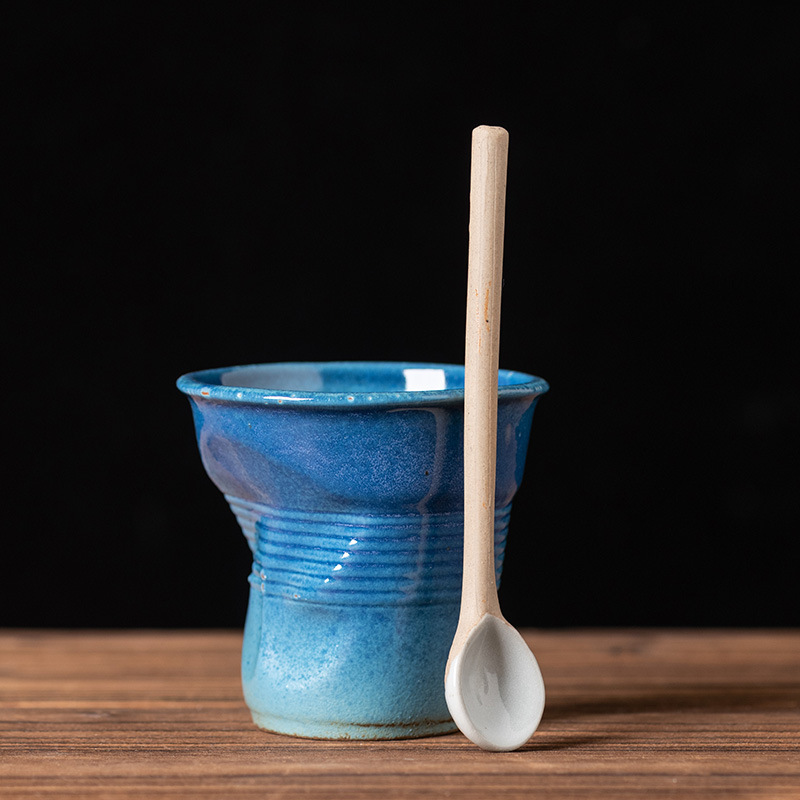 Imitation paper cup-(blue)-without spoon 200ml