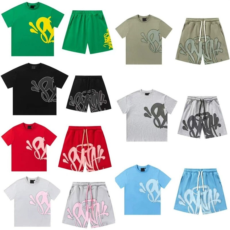 Synaworld Loose Short-Sleeved T-Shirt Casual Shorts Set Syna Drill Hiphop Top