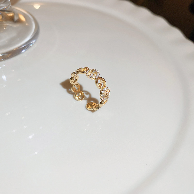 Modern Style Heart Shape Metal Plating Zircon Womenu0027S Rings 1 Piece