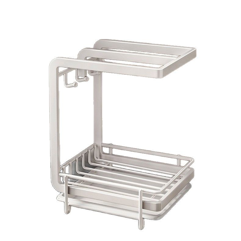 Estante de fregadero de cocina Estante de trapo Estante de drenaje de trapo sin perforación Estante de almacenamiento de detergente de bola de alambre de borde de la piscina