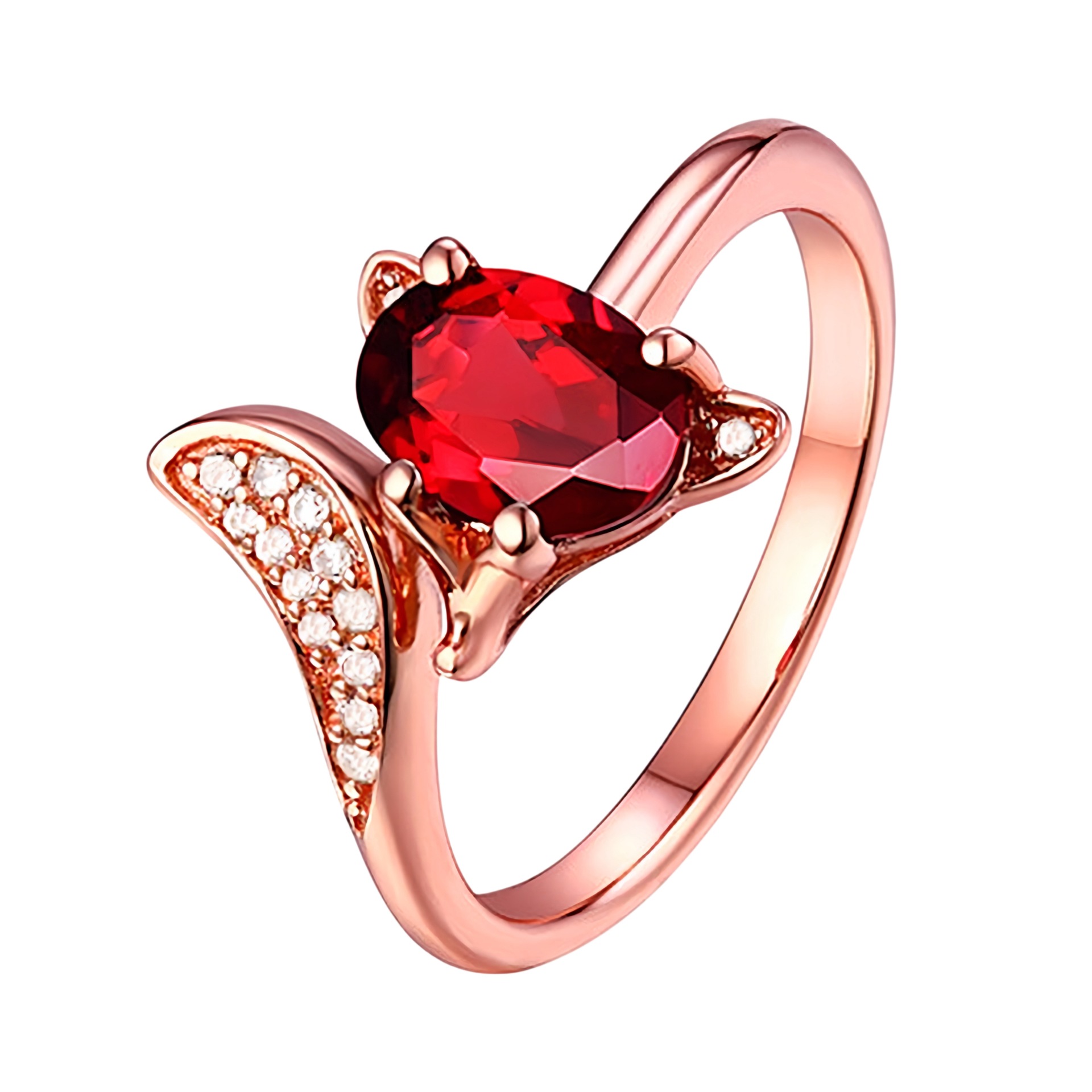 Rose Gold Fox Charm Ring for Women Daily Wear