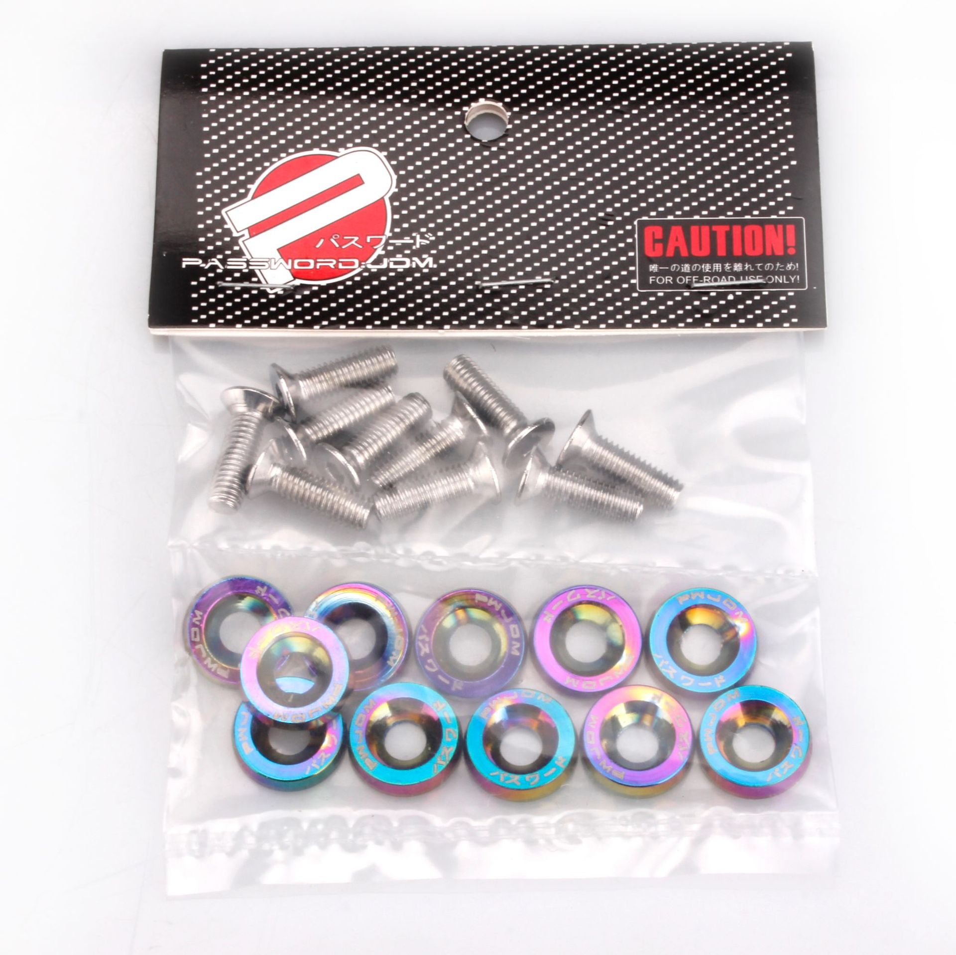 JdM suministros de modificación del coche M6 Junta tornillo de aleación de aluminio batería guardia arandela Fender placa marco tornillo