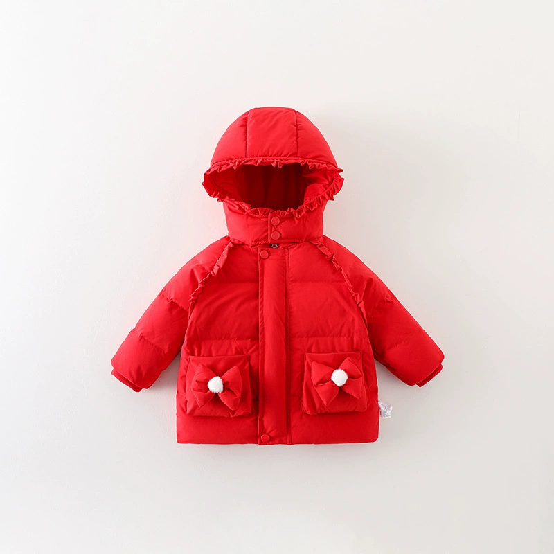 Winter children's keep warm long down jacket to go out, increased thickness, mid-length