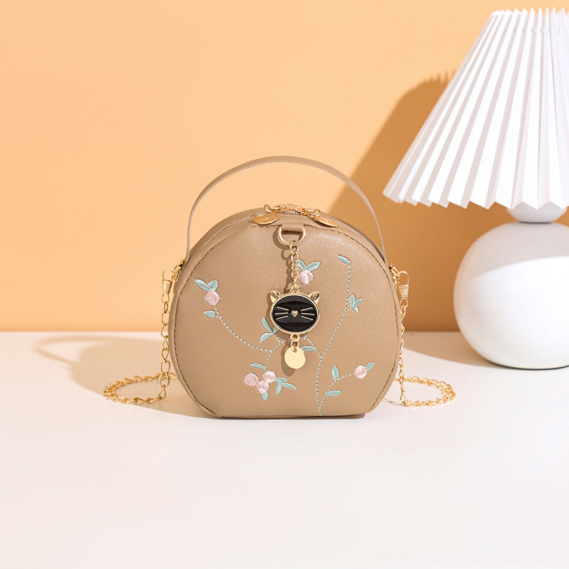 Bolso de mujer impresa cabeza de gato bolso redondo comercio exterior al por mayor 2025 verano nueva personalidad hombro inclinado bolso de cambio image 8