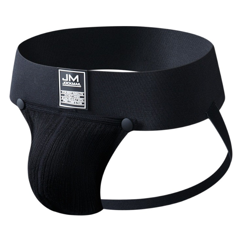 JOCKMAIL ropa interior de los hombres sexy Tanga doble correas desmontable babero lana transpirable caliente