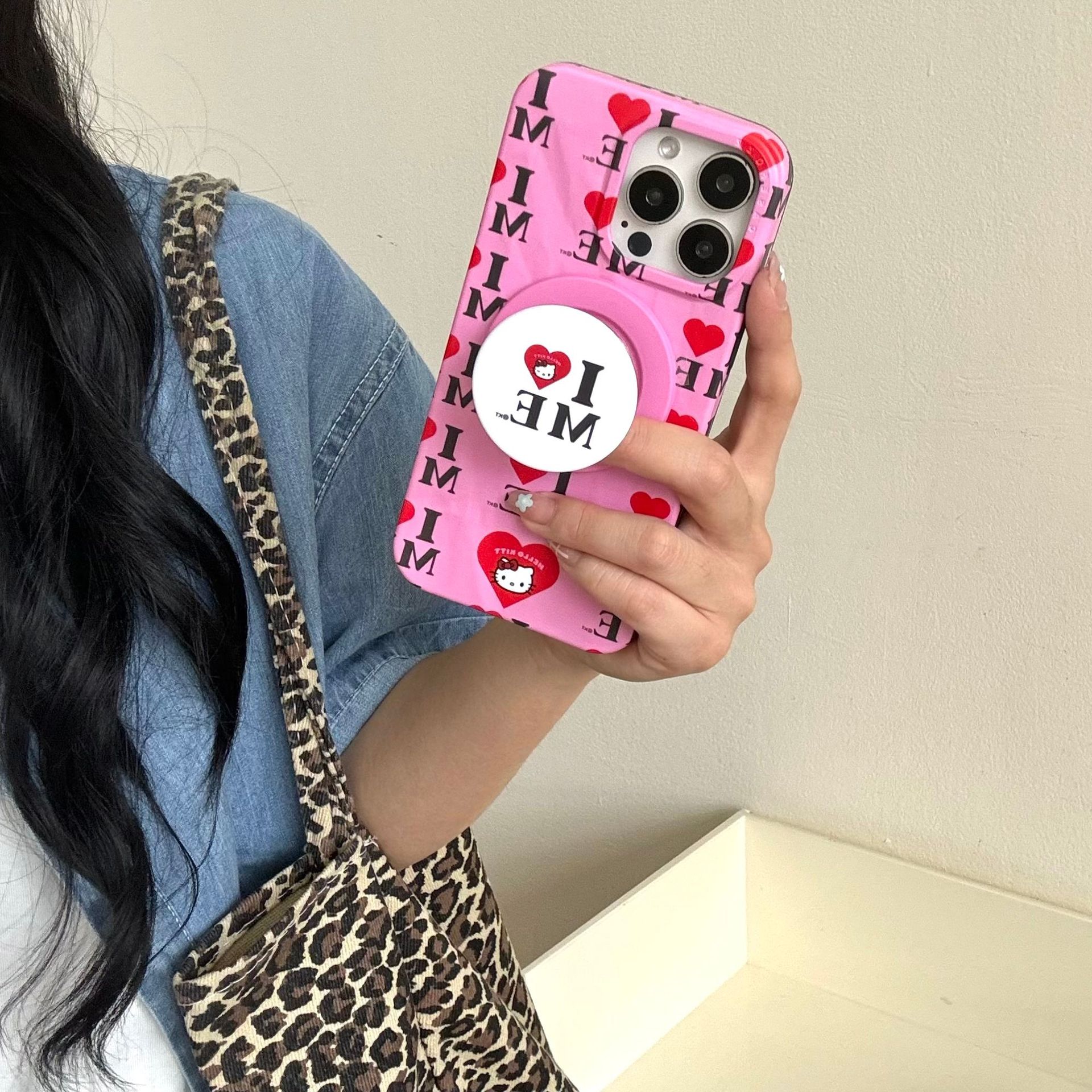 Ins base love KT cat apple 16ProMax funda para teléfono móvil 15Pro atracción magnética 14/13 celebridad neta 15PM