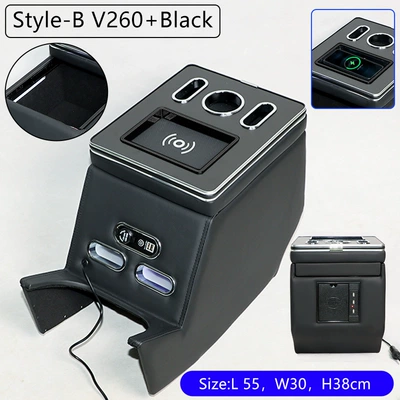 Armrest box Vito V250 Armrest Storage - v250-wireless-charging-black