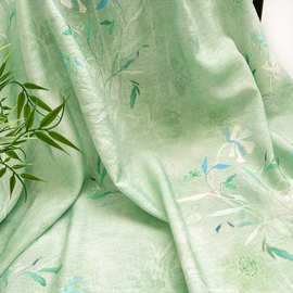 绿叶仙踪 新中式数码印花锦棉面料旗袍连衣裙上衣汉服手工diy面料