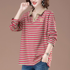 純綿の長袖のtシャツの女性の中で長いタイプはゆったりしていて、やせている上着の洋気は肉の中年のお母さんを遮って腹の底のシャツを覆います。