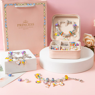 Internet Popular Kidsren's Bracelet DIY Handmade Crystal Loose Beads Holiday Gift Beaded Jewelry Accessories Set Wholesale