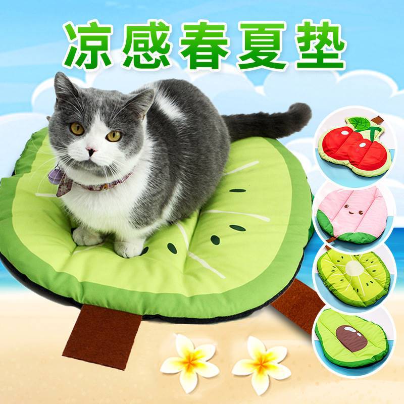 外貿寵物夏季冷感科技面料冰感墊清新印花清涼透氣貓窩墊寵物墊子