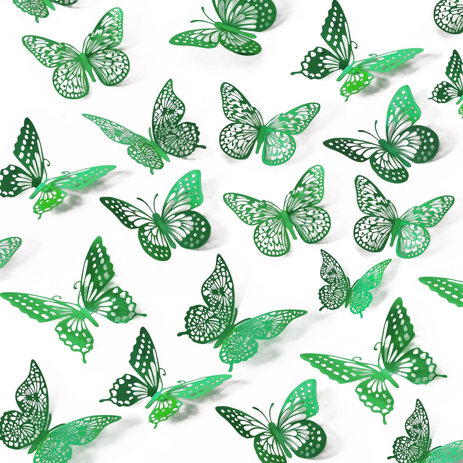 Fábrica al por mayor 12 pegatinas de pared de mariposas huecas hogar festivo decoración navideña decoración mariposa tridimensional 3D
