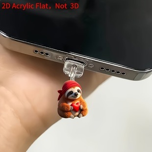2D sloth love phone dust plug cartoon decoration for Type-C interface accessories