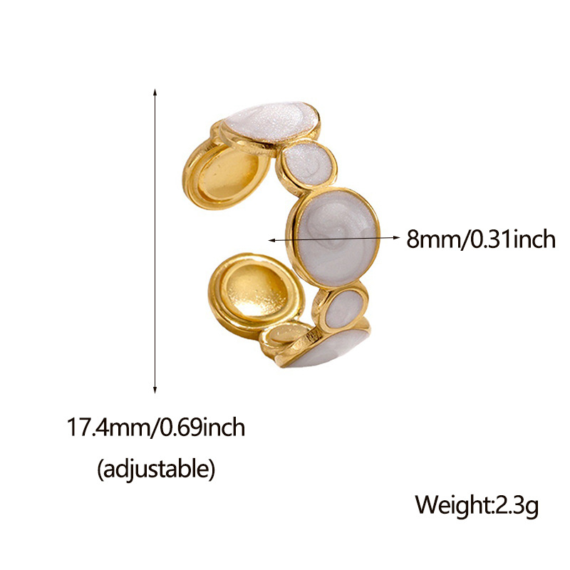304 Stainless Steel 18K Gold Plated Elegant Retro Plating Geometric Leaf Heart Shape Open Rings display picture 14