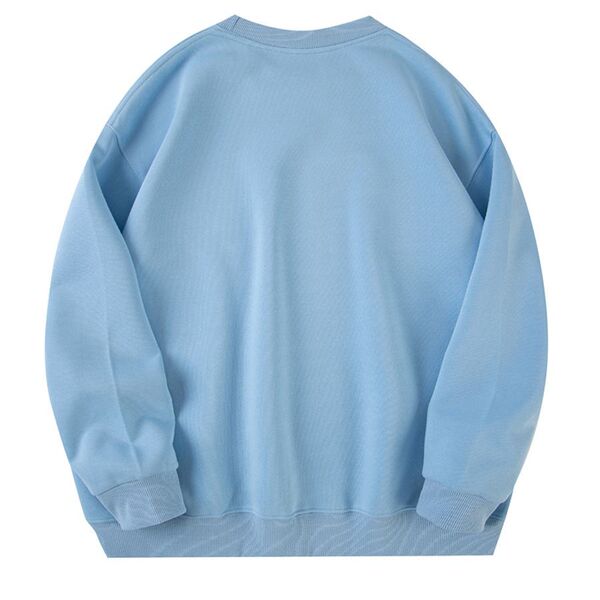 Cotton universal sweatshirt with a round collar for leisure