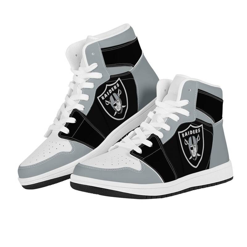 Men's and women's board shoes high-top basketball shoes NFL Las Vegas Raiders team printed running shoes foreign trade delivery