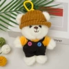 Hooded dressed bear + colorful rope 16cm