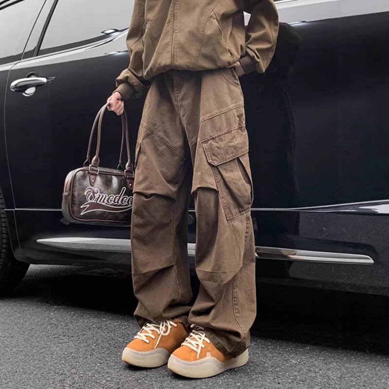 Men's Cargo Pants Japanese Y2K Harajuku Loose Straight-Leg Wide Leg Pants Loose Pants Men's Hip Hop Sweatpants