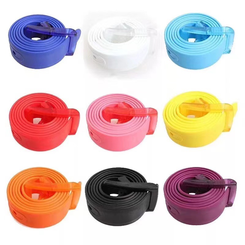 quality plastic silicone universal solid color belt for men and…