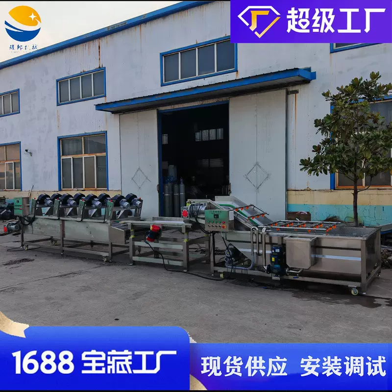 全自动气泡蔬菜清洗机 预制菜加工设备 果蔬清洗风干流水线