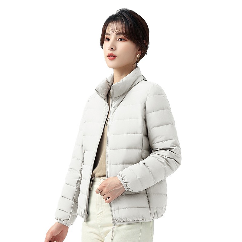 Chaqueta de plumón ligera de cuello vertical 6001 para hombres y mujeres