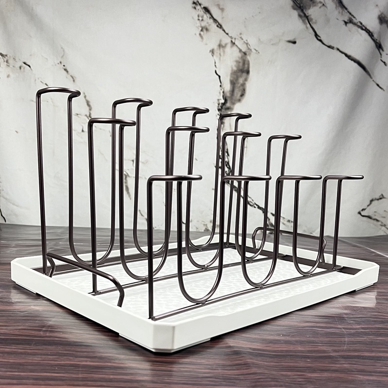 12구 높낮이 조절 컵 홀더 (커피색) + 화이트 트레이