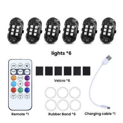 Atmosphere Lights Electric Vehicle Warning – Other lights - 6-lights-1-remote-control-packed-in-bag