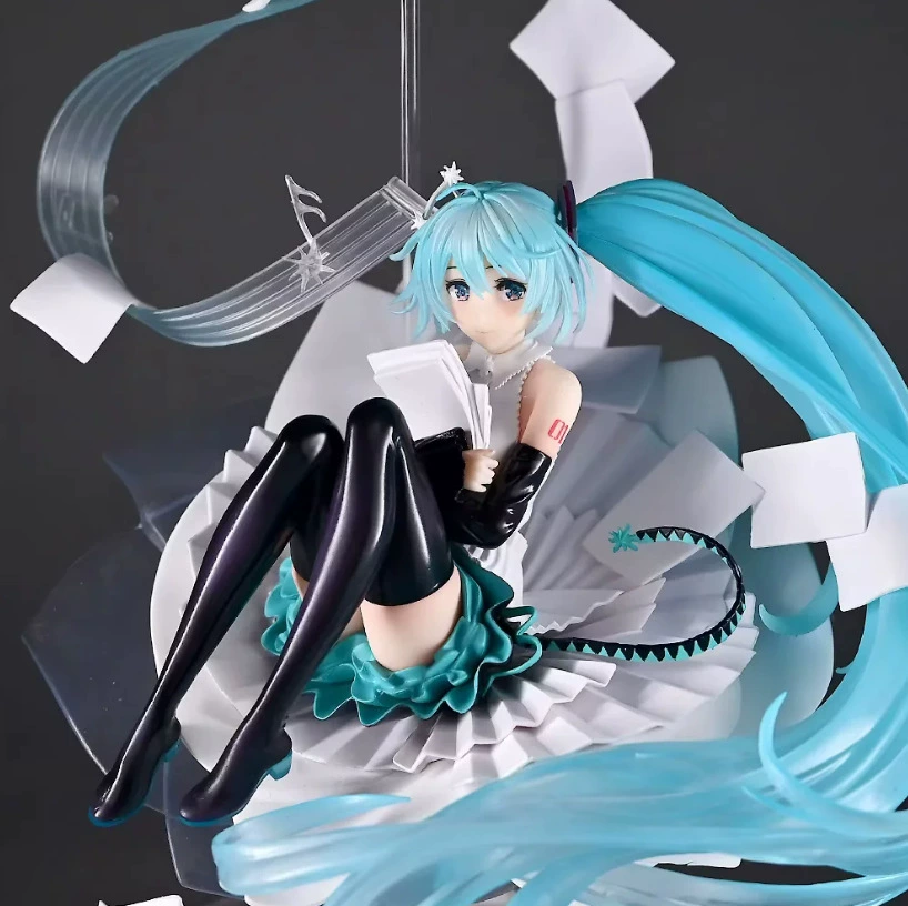 Двухмерная красивая девочка MIKU Miku Hatsune статуя сценическая оснастка настольная модель украшение в коробке
