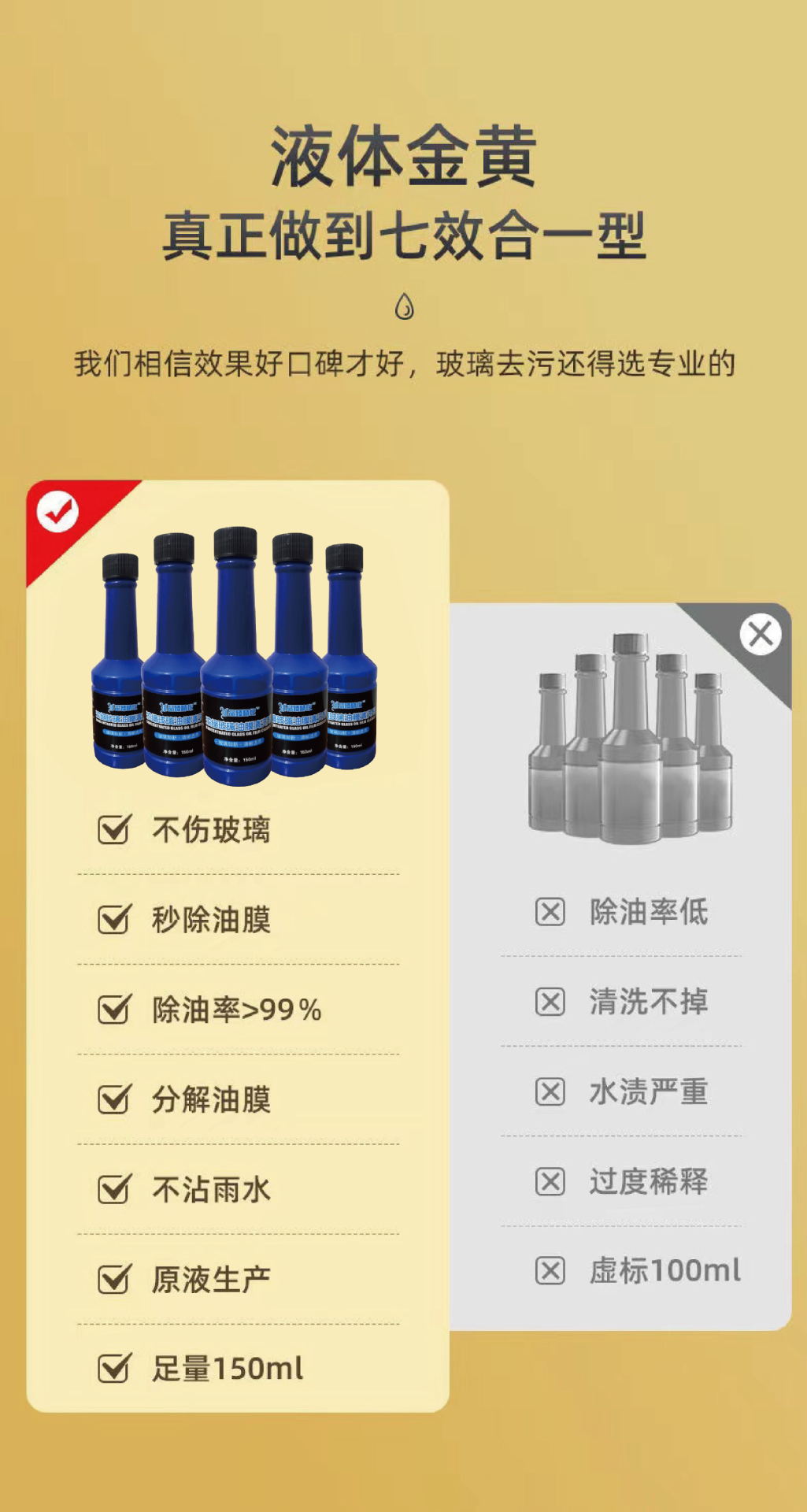Car Glass Oil Film Cleaner, Front Windshield Remover, Car Window Cleaning Supplies, Powerful Stain Remover and Oil Film Remover