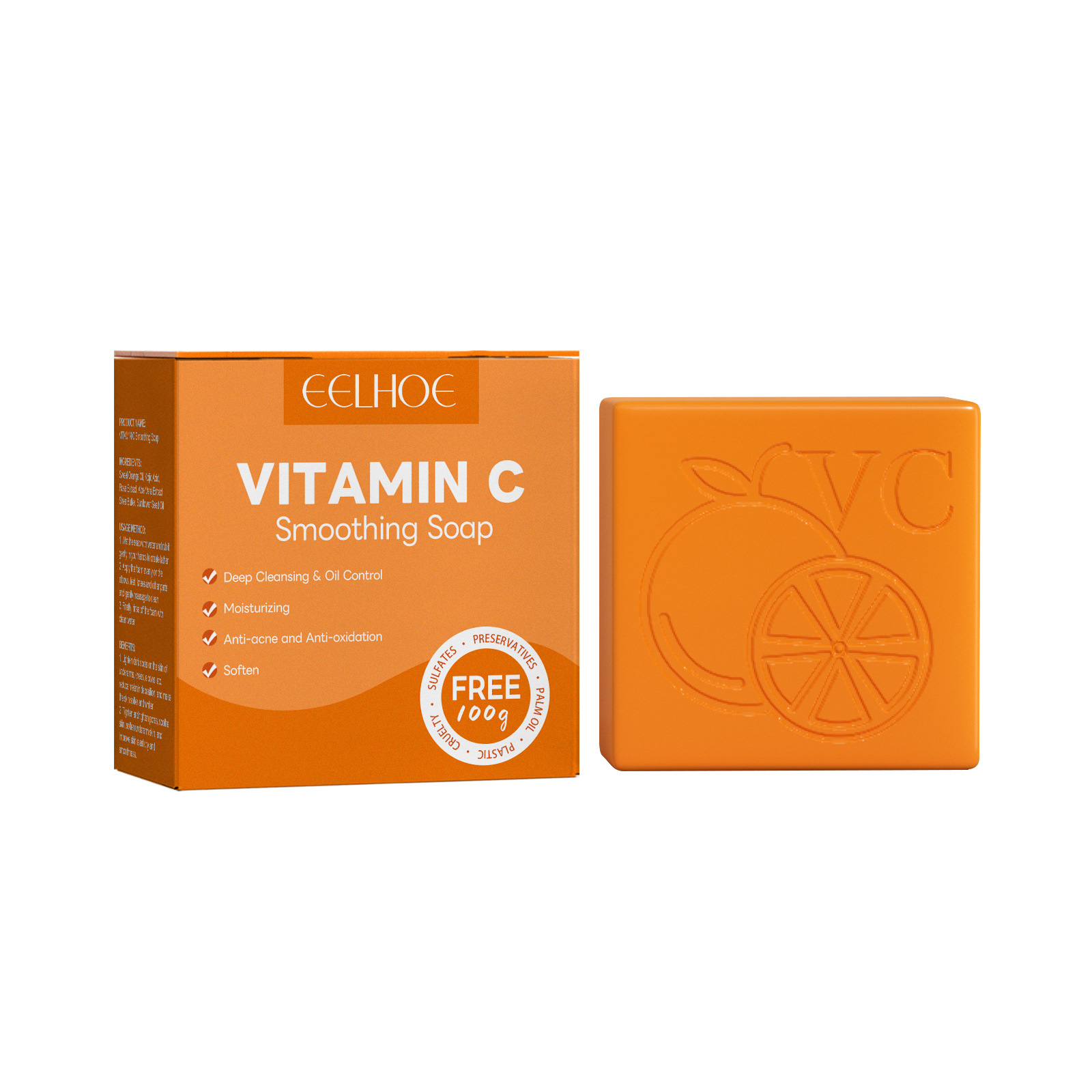 EELHOE Vitamin C Whitening Soap for Spotting, Deep Cleaning, Moisturizing, Softening, and Brightening Skin Ton_voghion.com