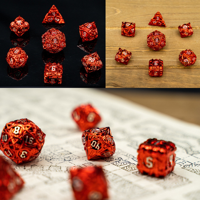 Nuevo metal sólido dados cthulu corriendo grupo COC dragón y mazmorras DND poliedro digital dados trpg