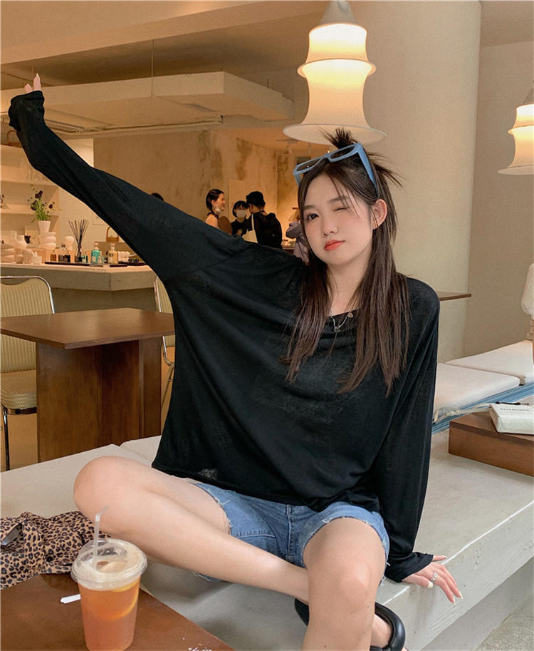 6008 긴팔티셔츠-블랙