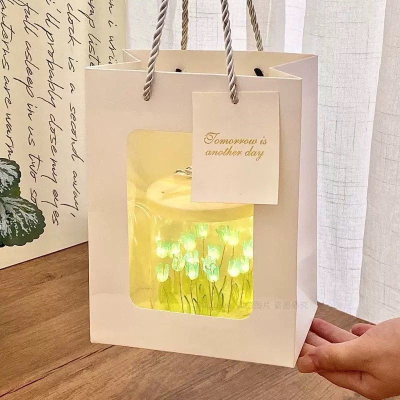 케이크 상자 꽃 바다-블루 + 선물 가방