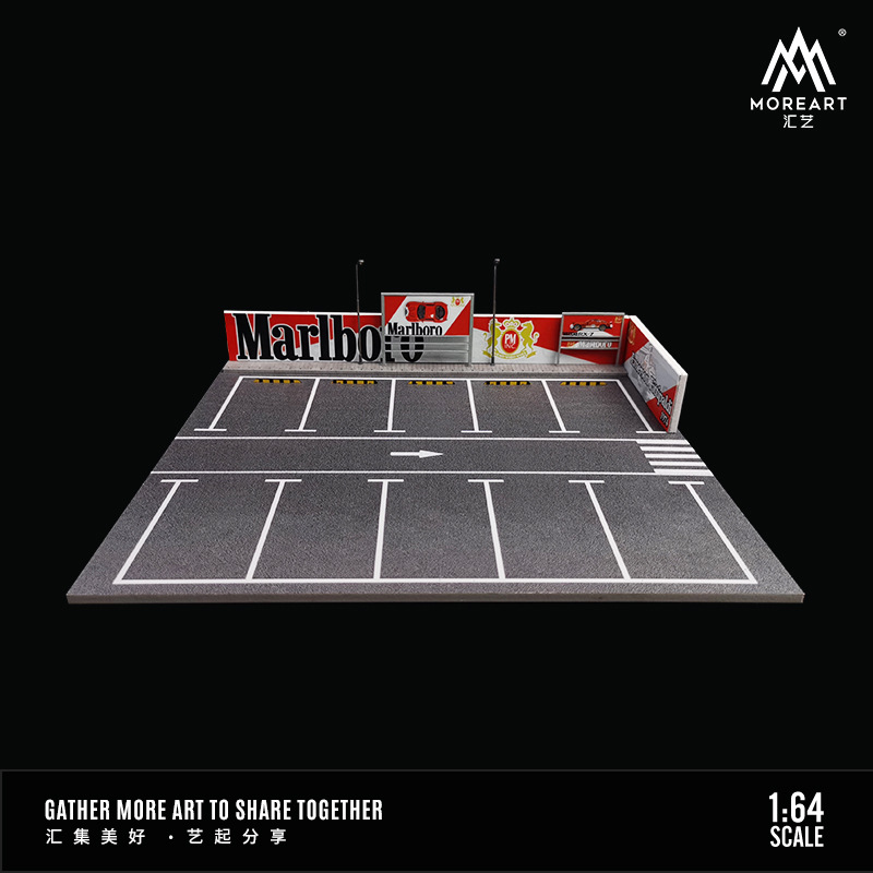 Estacionamiento modelo escena 1:64 simulación de aleación modelo de coche de juguete de almacenamiento de coches pantalla de luz decoración regalo