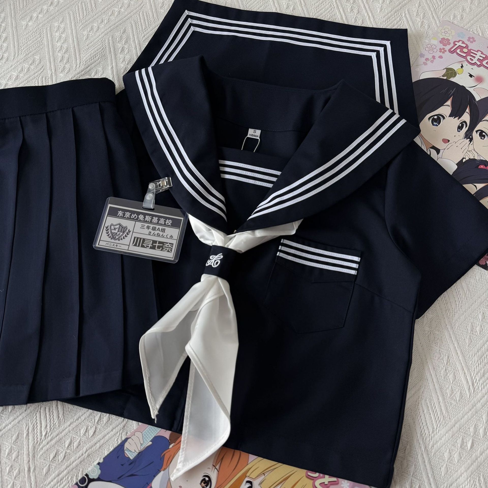 Chino-cho Shinkon 3-Person JK Uniform Set, Authentic Japanese Style, Basic Delinquent Sailor Suit, Female Student