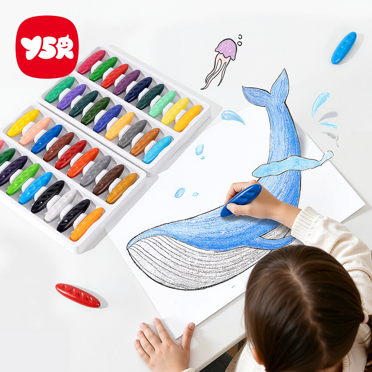 Yisirui Kidsren's Peanut Hand-Grabbing Crayons, Non-Dirty Hand Crayons, Washable Baby Painting Kindergarten Oil Pastels