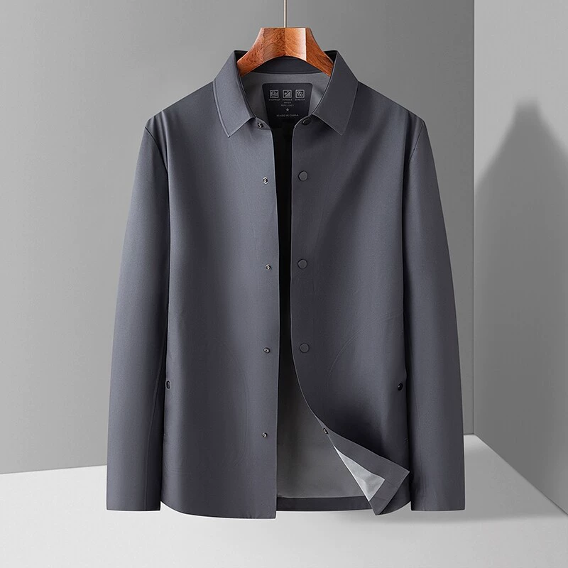 Autumn silk jacket for leisure, for middle-aged man