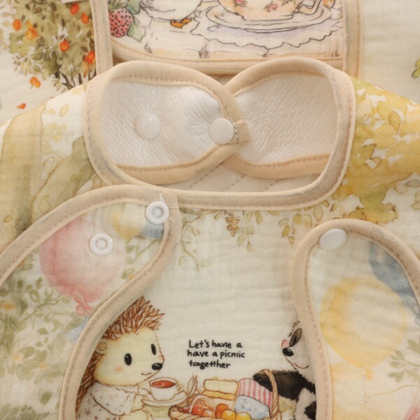 cartoon children's gauze waterproof eating bib for mother and baby