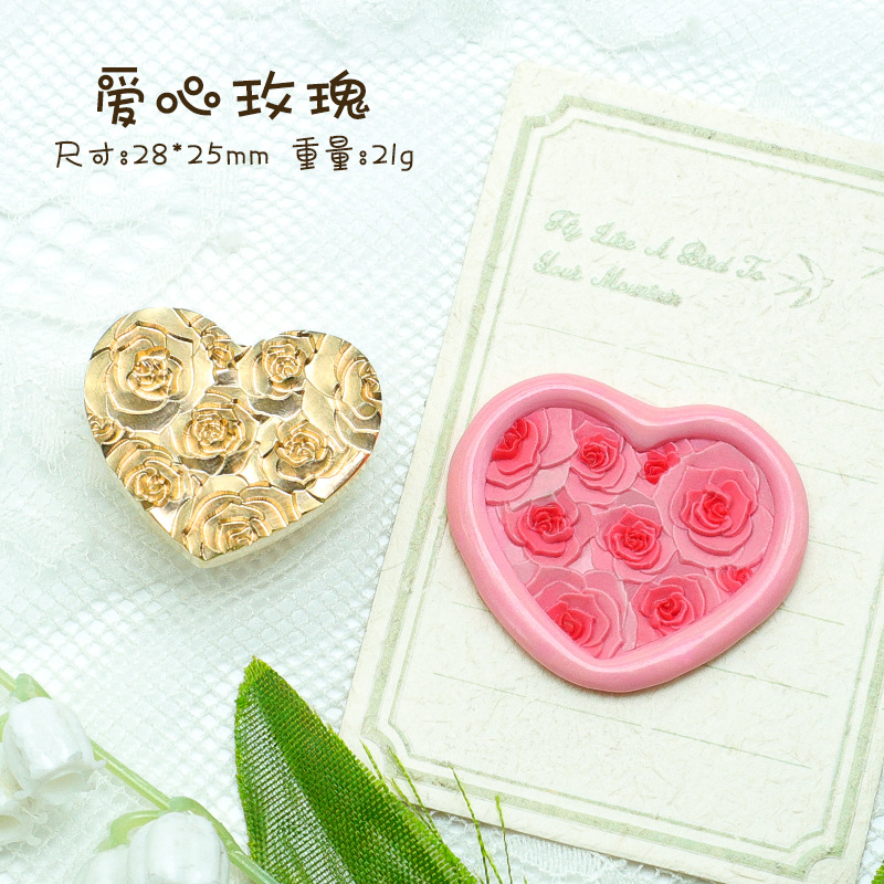 Serie de plantas de color europeo sello de pintura de fuego flor especial-en forma de alivio cubierta de pintura de fuego DIY cuenta de mano decoración de embalaje de regalo