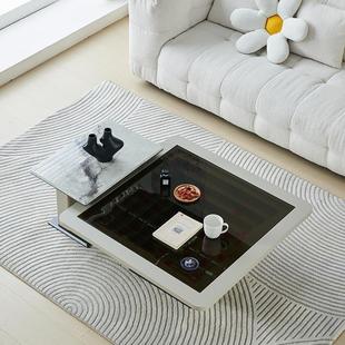 Home Coffee Table Living Room Home Light Luxury Modern Small Apartment Square Minimalist Glass Simple Designer New Tea Table