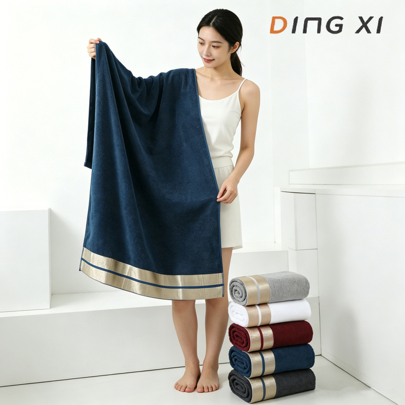 Cross-Border Foreign Trade Pure Cotton Bath Towel, Hand Towel, Square Towel Three-Piece Set, Water-Absorbent, Quick-Drying, Full Cotton Large Bath Towel Wholesale Dropshipping