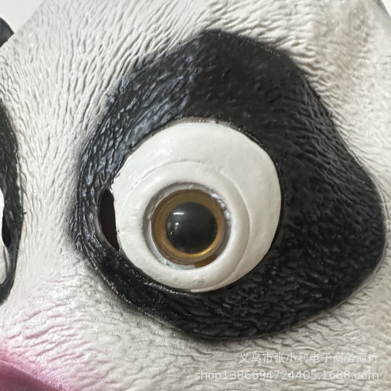 Máscara de panda de látex, disfraz divertido para Halloween, fiestas o actuaciones en directo