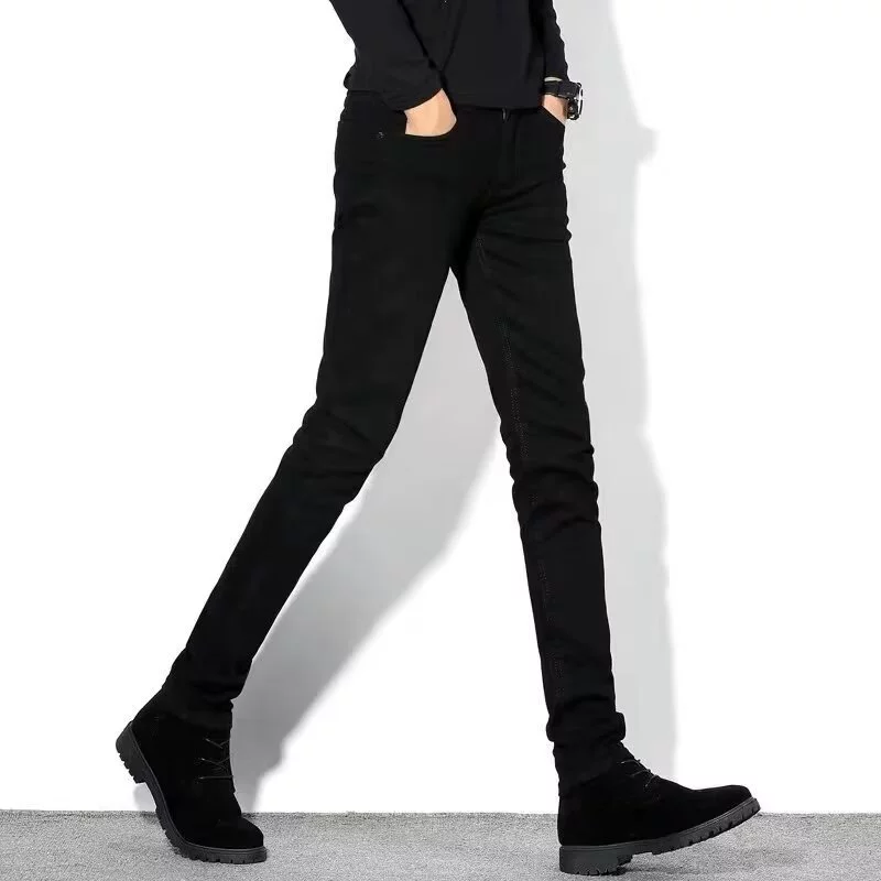 (Кросс-бордерная торговля), джинсы, мужские брюки, со снежинками, slim fit, корейский стиль, облегающие